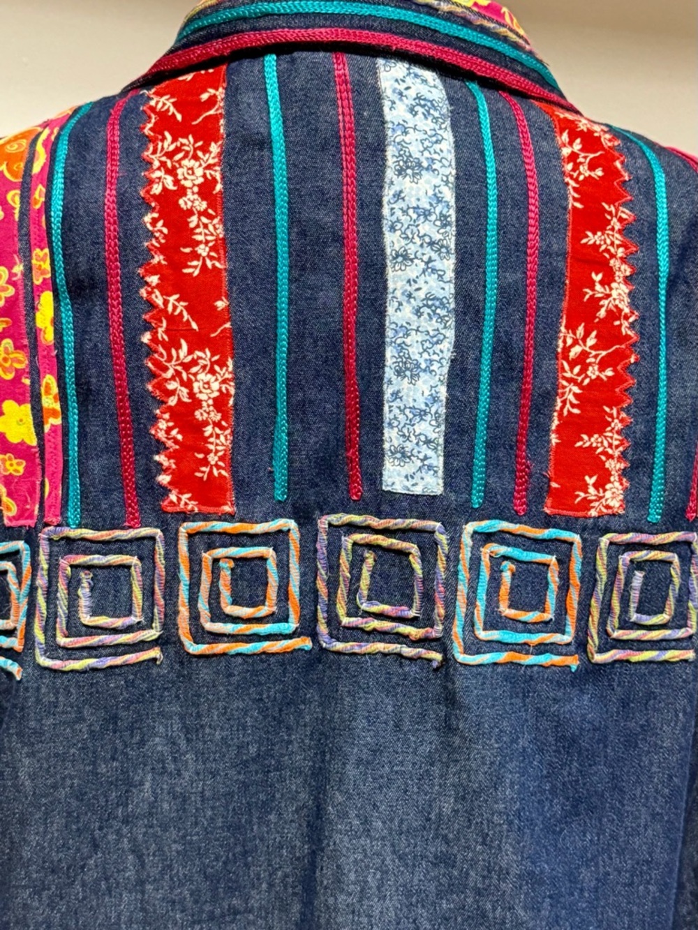 Denim Embroidered/Patchwork Jacket. - Picture 9 of 15